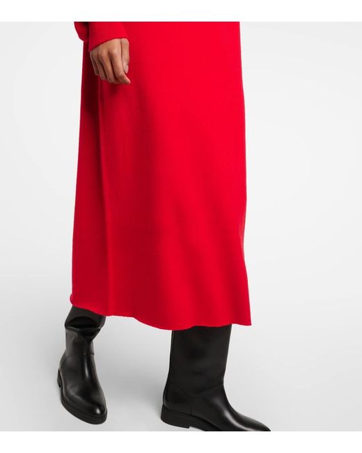 Vestido midi Weird de mezcla de cachemir Extreme Cashmere de color Red
