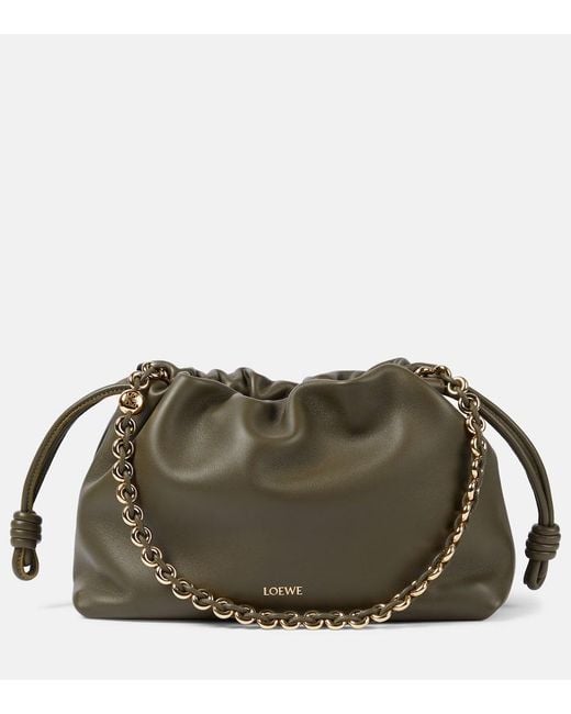 Borsa A Spalla Flamenco Medium di Loewe in Green