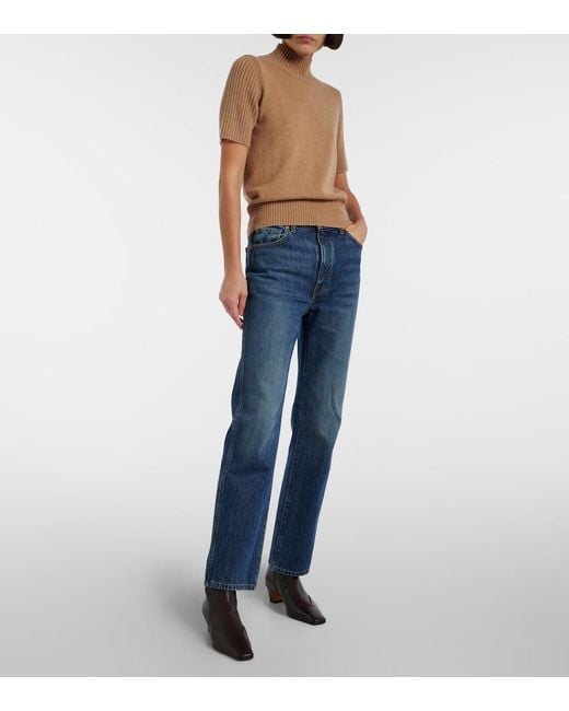 Khaite Brown Nevada Leather Ankle Boots