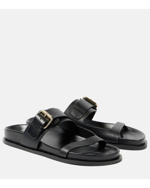 A.Emery Black Prince Leather Sandals