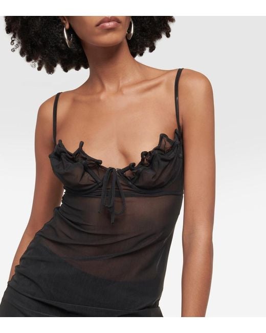 Y. Project Black Wire Brasier Slip Dress