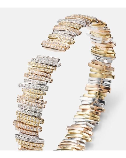 Suzanne Kalan White Classic Milli 18Kt, Rose, And Bangle With Diamonds
