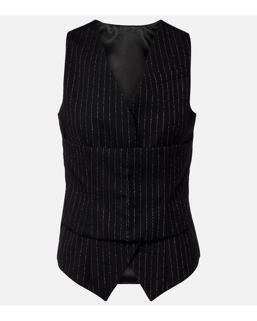 McQueen Black Wool Vest