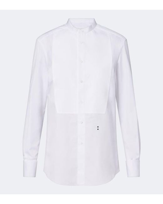 Fendi White Pique-Trimmed Cotton Poplin Shirt
