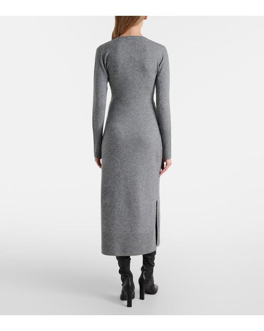 Veronica Beard Gray Salomez Wool And Cashmere Wrap Midi Dress