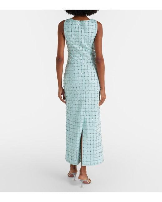 Jonathan Simkhai Blue Sequined Maxi Dress
