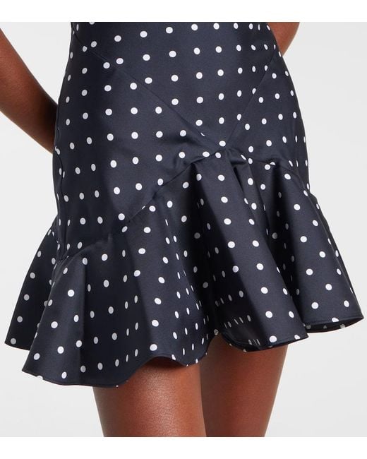 Rodarte Blue Polka-Dot Silk Twill Minidress