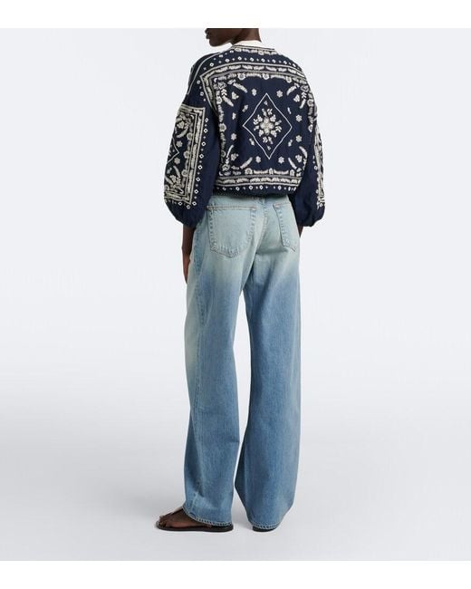 SLVRLAKE Denim Blue Cassie Wide-Leg Jeans