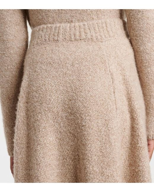 Agnona Natural Cashmere, Silk, And Wool Midi Skirt