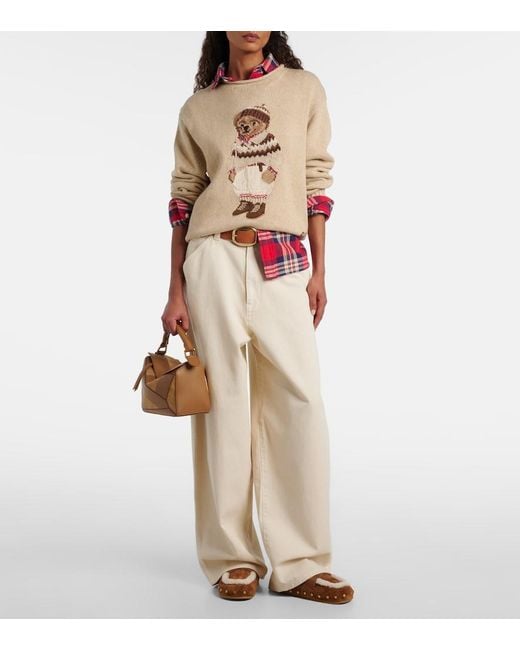 Polo Ralph Lauren Natural Polo Bear Cotton And Wool-Blend Sweater