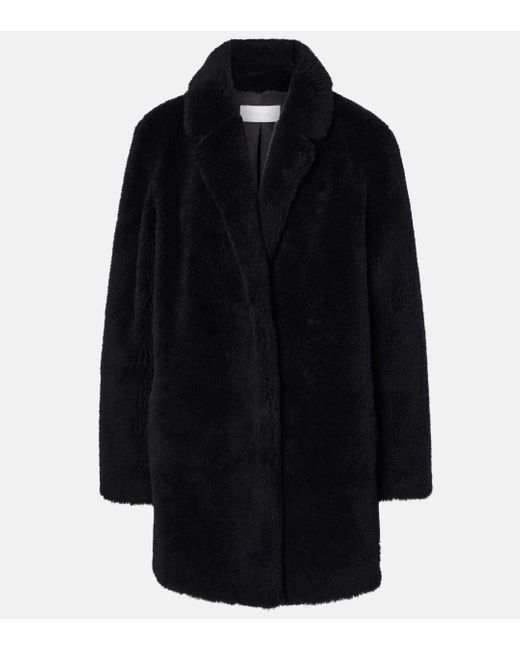 Yves Salomon Black Wool Coat