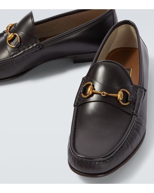 Gucci Black Horsebit 1953 Leather Loafers for men