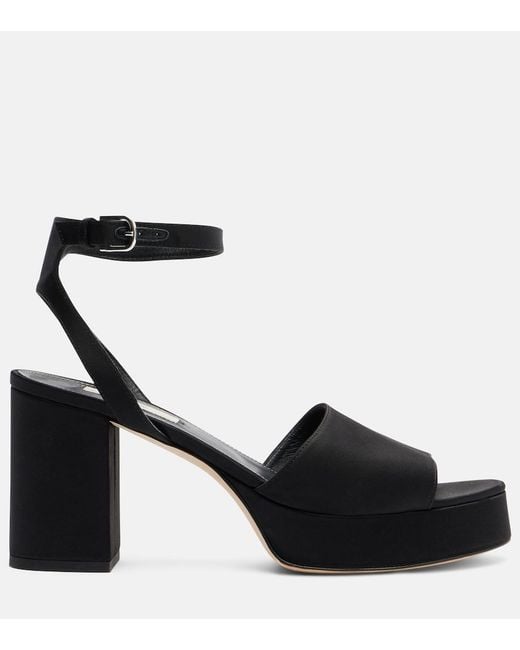 Totême  Black Satin Platform Sandals