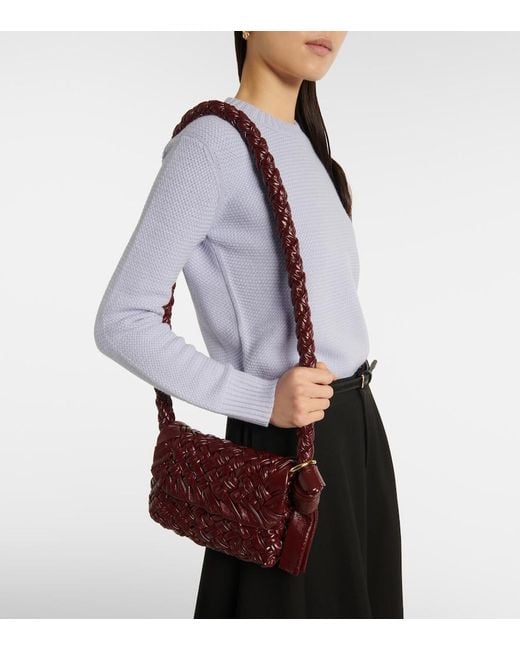 Bottega Veneta Brown Kalimero Citta Small Leather Shoulder Bag