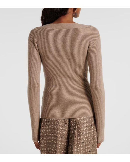 Max Mara Natural Gioiosa Wool And Cashmere-Blend Cardigan