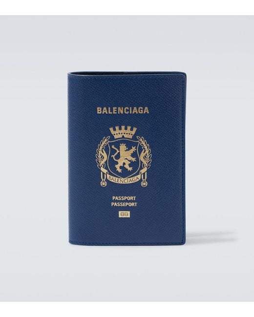 Balenciaga Blue Passport Wallet for men