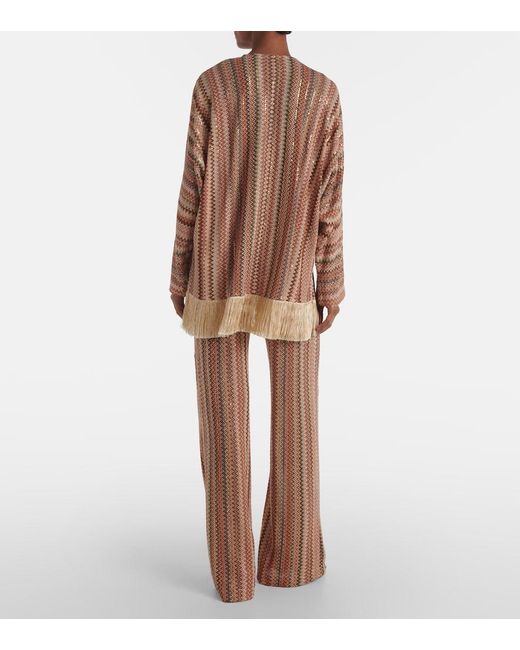 Missoni Pink Zigzag Fringed Lame Blouse
