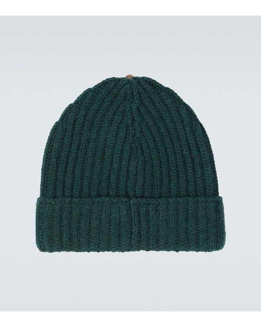 God's True Cashmere Green Cashmere Beanie for men