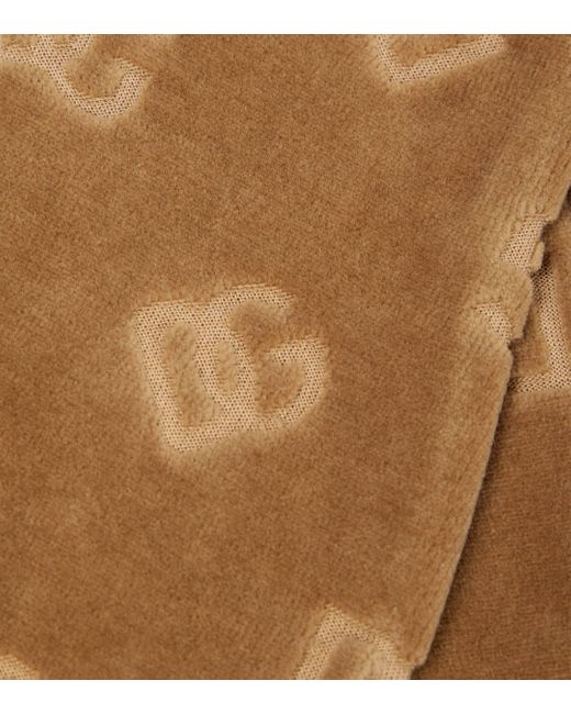 Gants brodes en coton a logo Dolce & Gabbana en coloris Brown