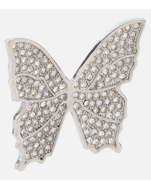 Blumarine White Ohrringe Butterfly mit Kristallen