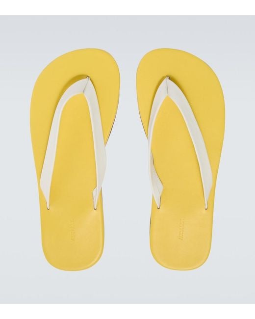 Auralee Metallic Leather Thong Sandals for men