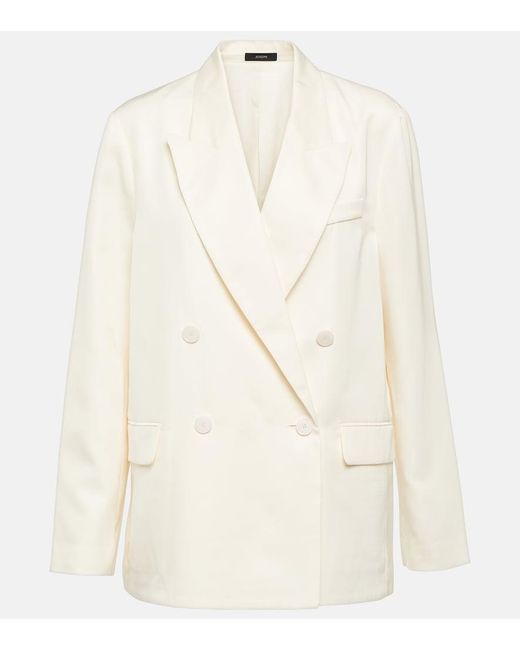 Joseph White Jaden Silk And Cotton Blazer