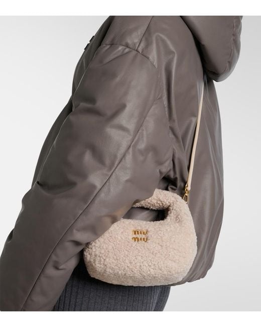 Borsa A Spalla Wander Mini di Miu Miu in White