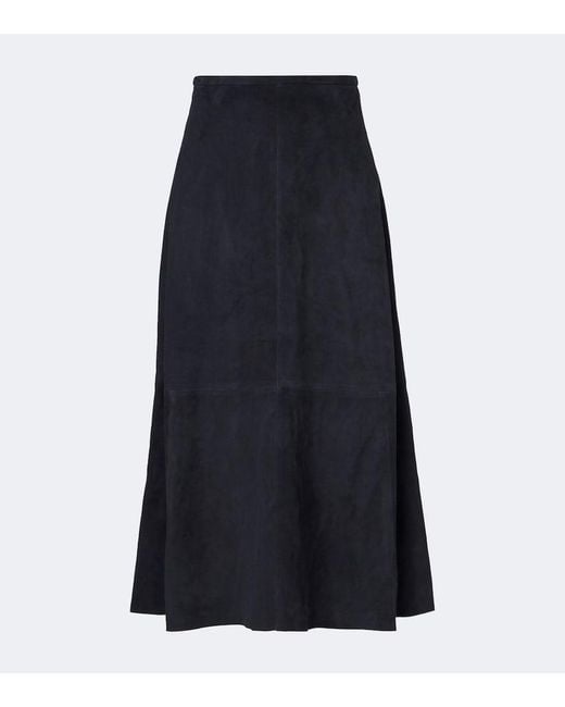 Joseph Blue Helius Suede Midi Skirt