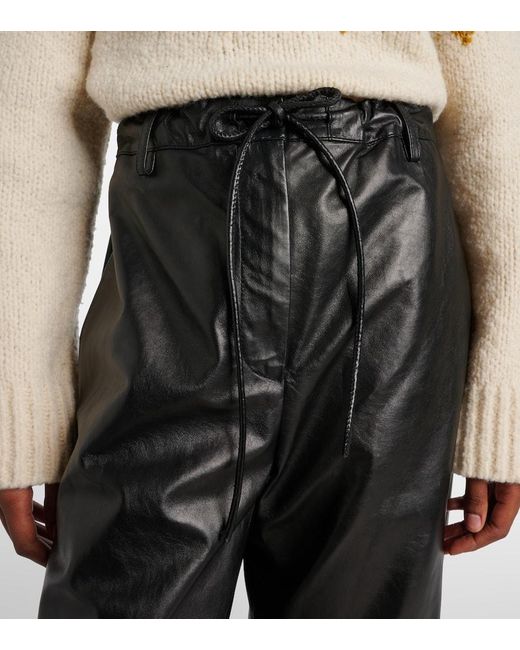 Proenza Schouler Black Label Magnus Leather Wide-Leg Pants