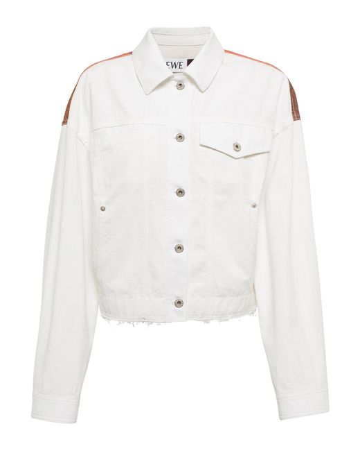 Loewe White Paula's Ibiza Printed Denim Jacket