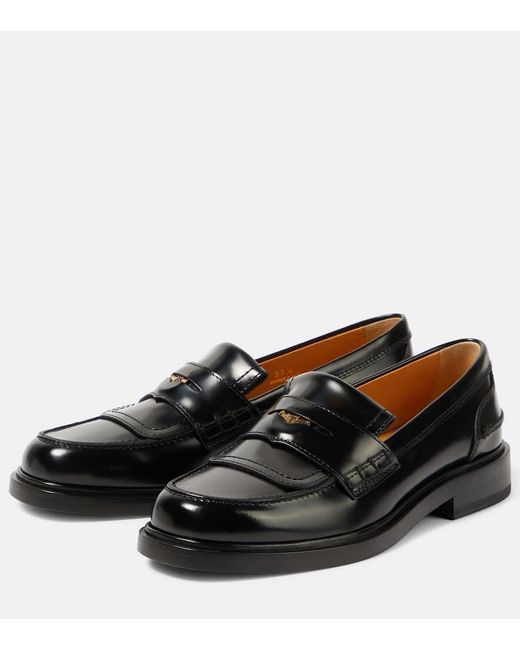 Tod's Black Leather Penny Loafers