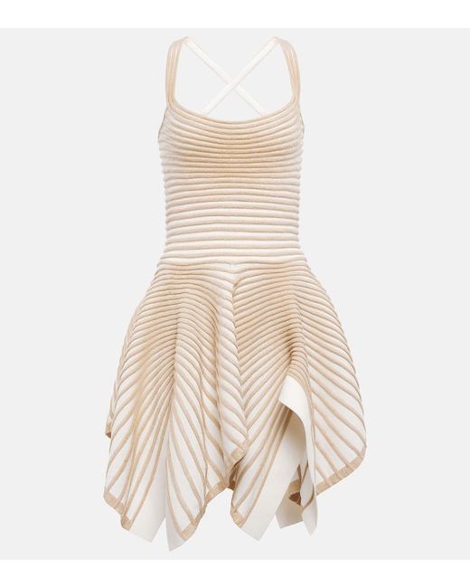 Alaïa Natural Crepe And Chenille Ballerina Minidress