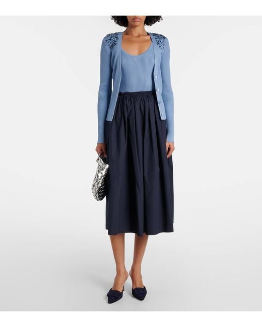 Dorothee Schumacher Blue Embellished Cardigan And Tank Top Set