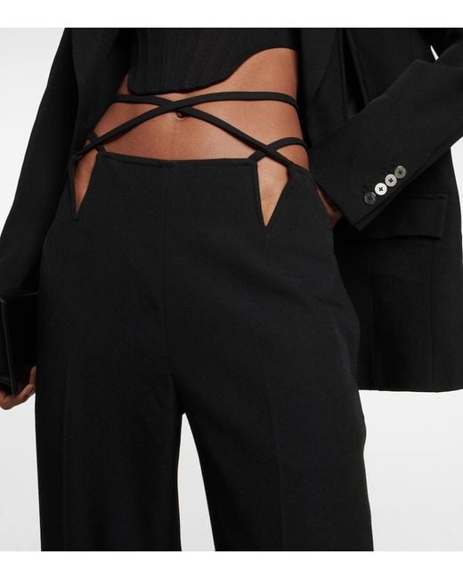 Dion Lee Black Cutout Straight Pants