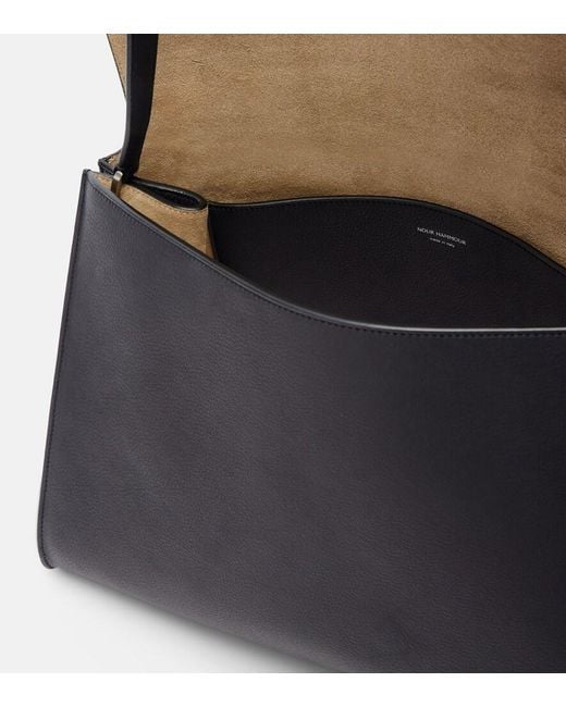 Nour Hammour Black Amal Leather Shoulder Bag