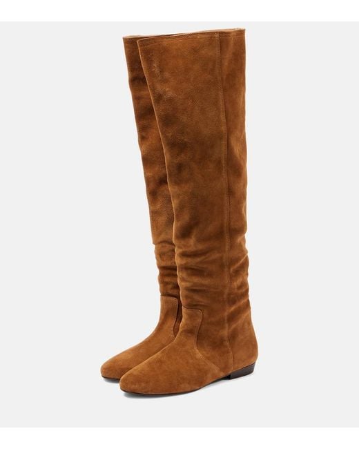 Isabel Marant Brown Solya Suede Knee-High Boots