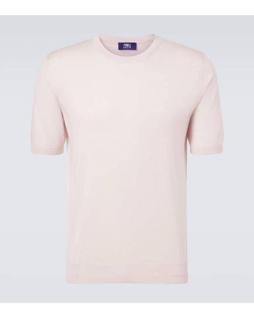 Fedeli Pink Cashmere And Silk Sweater for men