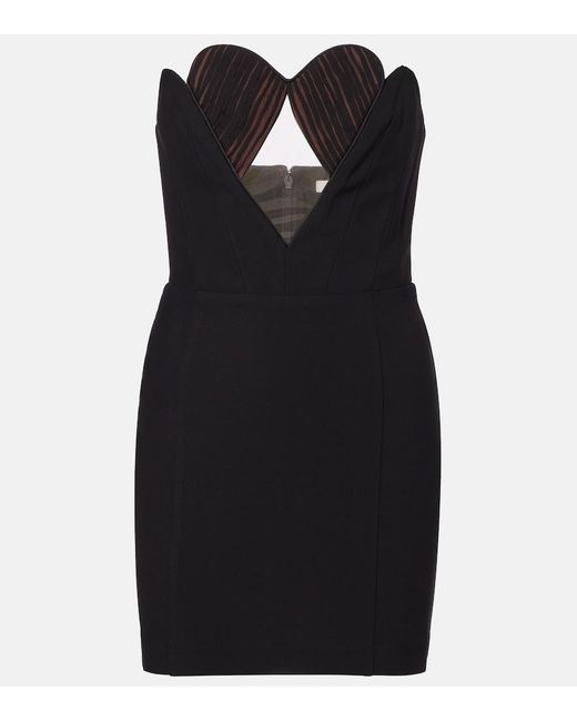 Nensi Dojaka Black Cutout Strapless Minidress
