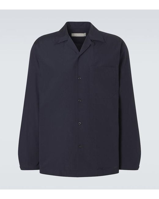 Umit Benan Blue Havana Cotton And Silk Shirt for men