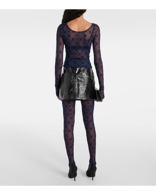 MARINE SERRE Blue Moon Mesh Tights