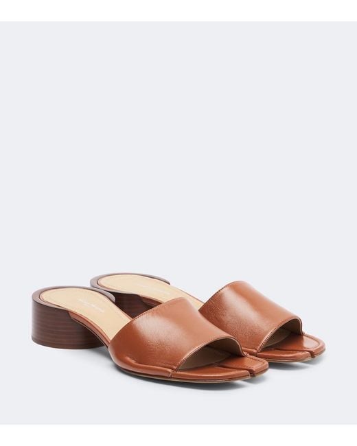 Maison Margiela Brown Tabi Leather Mules