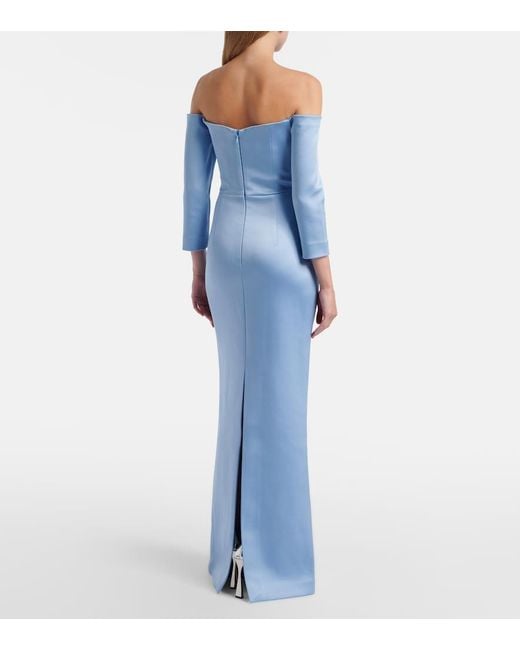 Rebecca Vallance Blue Kai Embellished Satin Bustier Gown