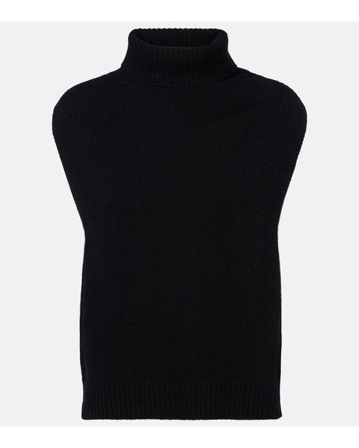 Jardin Des Orangers Black Turtleneck Wool And Cashmere Sweater Vest