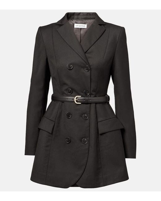 Self-Portrait Black Belted Blazer Dress