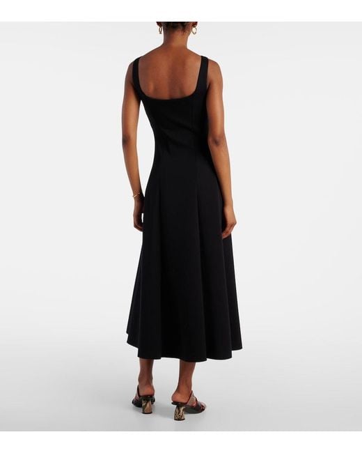 Max Mara Black Cotton-Blend Midi Dress