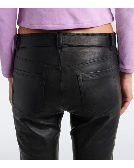 Stouls Black Dean Flared Leather Pants