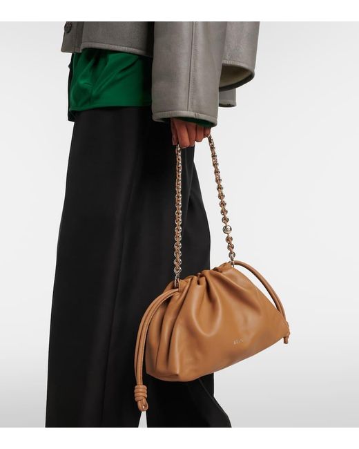 Loewe Brown Clutch Flamenco Medium Aus Leder