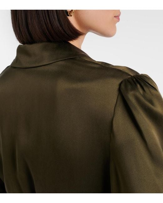 Zimmermann Green Silk Wrap Dress