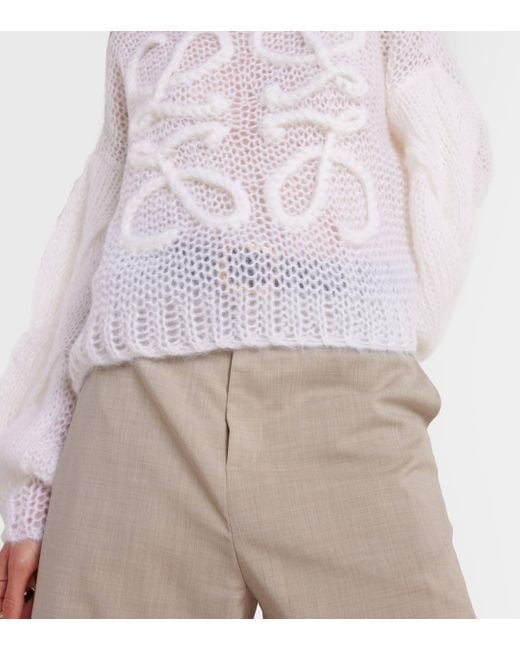 Loewe White Anagram Wool-Blend Sweater