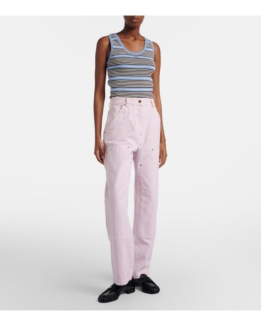 Prada Pink Cotton Canvas Cargo Pants
